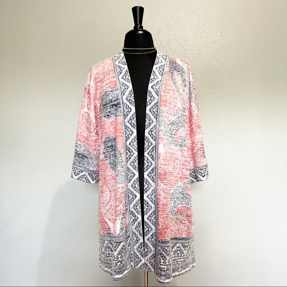 Westbound Paisley Open Front kimono Cardigan S L - Picture 10 of 11